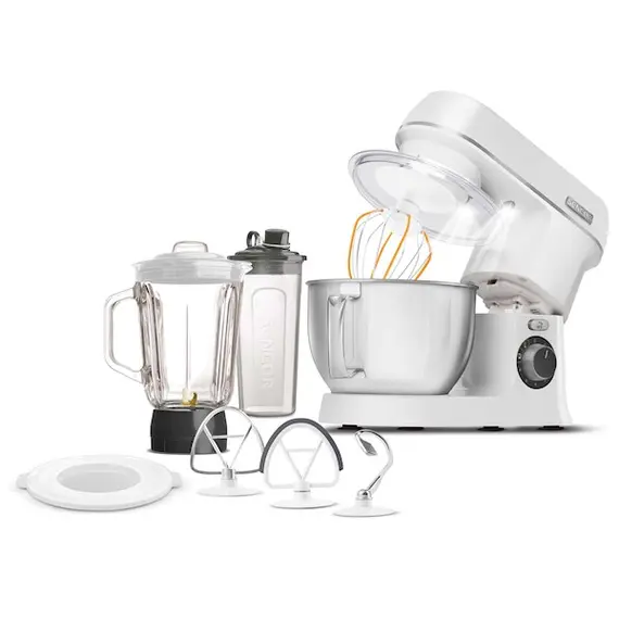 სამზარეულოს კომბაინი Sencor STM 3750WH Food processor, 4litre stainless steel bowl,powerful 800W, 1.6-litre glass blending jug, NutriSmart Program  - Primestore.ge