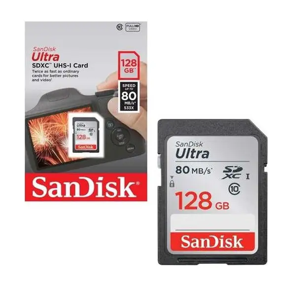 Memory Card SanDisk 128GB Ultra SD / HC UHS-I Card 80MB / S Class 10 SDSDUNC-128G-GN6IN, 2 image