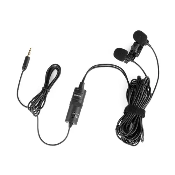 მიკროფონი BOYA BY-M1DM Dual Omni-directional Lavalier Mic Black , 3 image - Primestore.ge