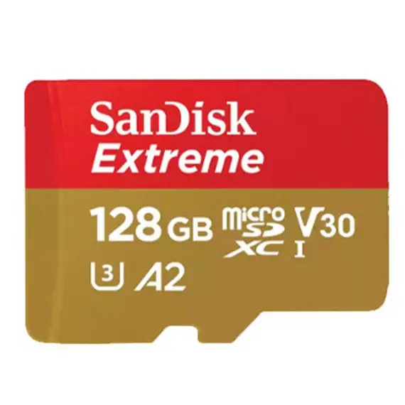 მეხსიერების ბარათი SanDisk 128GB Extreme MicroSD/XC UHS-I Card 190MB/S V30/4k Class 10 SDSQXAA-128G-GN6MN  - Primestore.ge