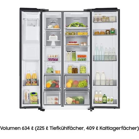 მაცივარი Samsung RS67A8510B1/WT -  178x92x72, SBS, Dispenser , 634 Litres, Smart Conversion, TwinCooling, BLACK , 3 image - Primestore.ge