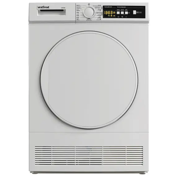 სარეცხის საშრობი მანაქანა VestFrost VD9CW - 9KG  Dryer, CONDENSER, Display - LED (7-segment) , 113 LT, White  - Primestore.ge