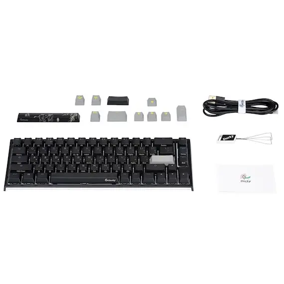 კლავიატურა Ducky Keyboard  One 2 SF, Cherry Silent Red, RGB LED, RU, Black-White - Primestore.ge