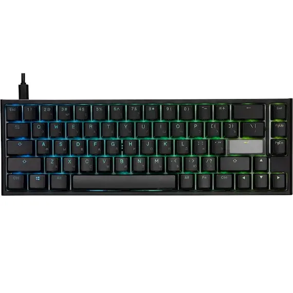 კლავიატურა Ducky Keyboard  One 2 SF, Cherry Silent Red, RGB LED, RU, Black-White - Primestore.ge