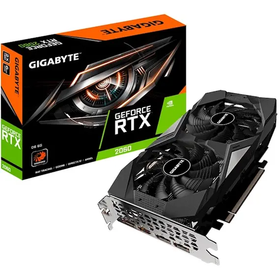 ვიდეო დაფა GIGABYTE Videocard GeForce RTX2060 D6 6GB GDDR6 192bit DPx3-HDMI LHR  - Primestore.ge