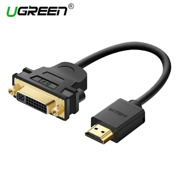 ადაპტერი UGREEN 20136 HDMI Male to DVI Female Adapter Cable 22cm (Black) HDMI TO DVI  - Primestore.ge