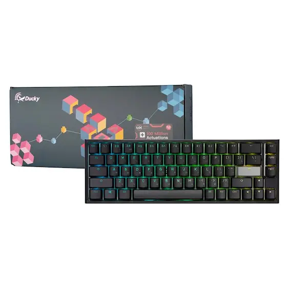 კლავიატურა Ducky Keyboard  One 2 SF, Cherry Blue, RGB LED, RU, Black-White - Primestore.ge