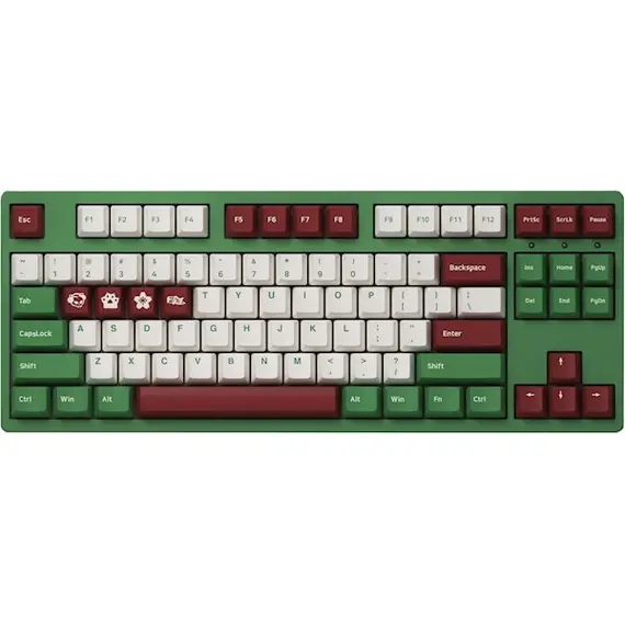 კლავიატურა Akko Keyboard  3087 Matcha Red Bean Gateron Pink, RU, Green , 2 image - Primestore.ge