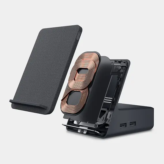 პორტატული დამტენი Dell Dual Charge Dock - HD22Q Wireless charging 1xDP1.4 1xHDMI 2.1 4 x USB 3.2 1 x USB 3.2 Type-C RJ45.  Power Adapter 130W with 90W Delivery , 4 image - Primestore.ge