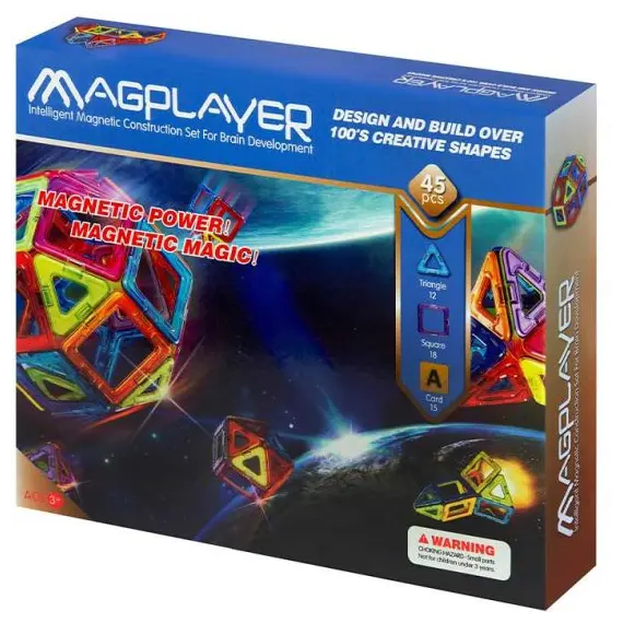 კონსტრუქტორი Magplayer Designer magnetic set 45 e. MPA-45  - Primestore.ge