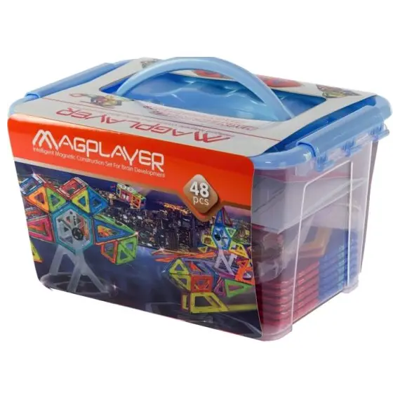 მაგნიტური კონსტრუქტორის ნაკრები Magplayer Designer magnetic set 48 e. MPT-48 , 2 image - Primestore.ge