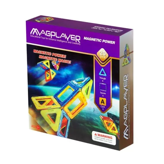 კონსტრუქტორი Magplayer Designer magnetic set 20 e. MPA-20 , 2 image - Primestore.ge