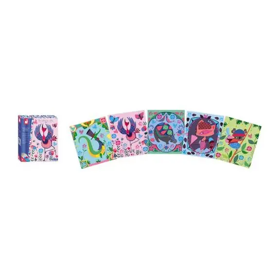 სათამაშო ნაკრები Janod STAMP AND SCRUB MOTIVES LOVELY ANIMALS , 2 image - Primestore.ge