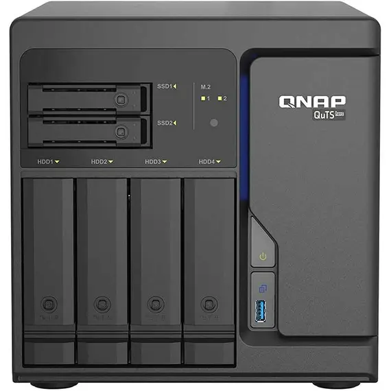 სერვერი 6-Bay QuTS hero NAS built-in 2 M.2 NVMe Gen3 x4 port SATA 6G Xeon D-1602 2.5GHz 8GB ECC RAM 4 x 2.5GbE  iSCSI RAID 01 5 6 10 5+spare 6+sp  - Primestore.ge