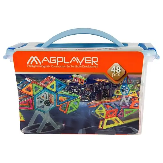 მაგნიტური კონსტრუქტორის ნაკრები Magplayer Designer magnetic set 48 e. MPT-48  - Primestore.ge