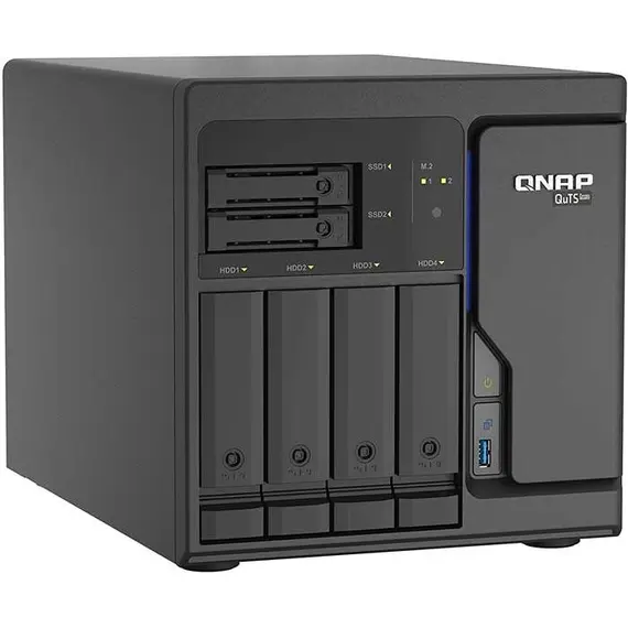სერვერი 6-Bay QuTS hero NAS built-in 2 M.2 NVMe Gen3 x4 port SATA 6G Xeon D-1602 2.5GHz 8GB ECC RAM 4 x 2.5GbE  iSCSI RAID 01 5 6 10 5+spare 6+sp , 3 image - Primestore.ge