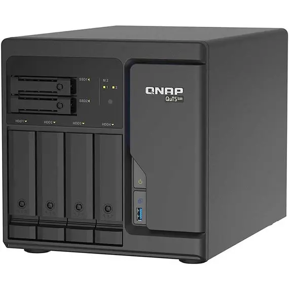 სერვერი 6-Bay QuTS hero NAS built-in 2 M.2 NVMe Gen3 x4 port SATA 6G Xeon D-1602 2.5GHz 8GB ECC RAM 4 x 2.5GbE  iSCSI RAID 01 5 6 10 5+spare 6+sp , 2 image - Primestore.ge