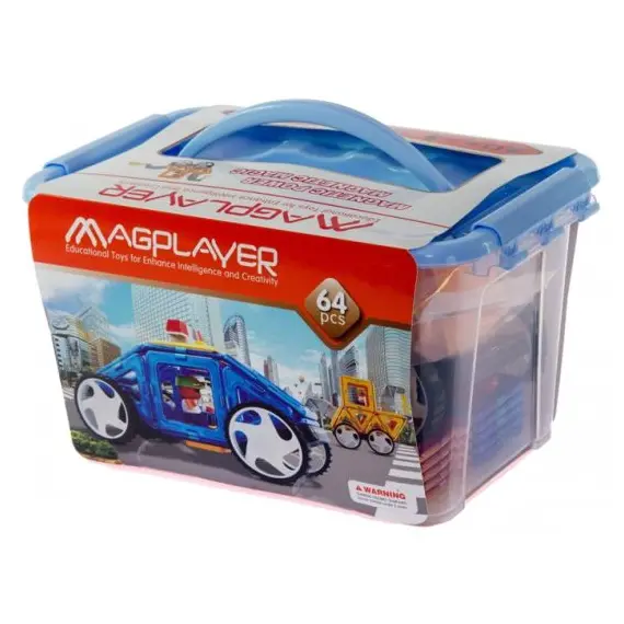 კონსტრუქტორი Magplayer Designer magnetic set 64 e. MPT-64 , 2 image - Primestore.ge
