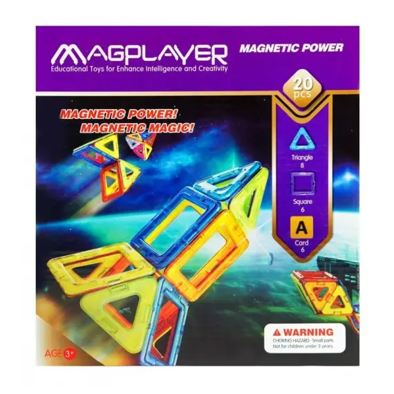 კონსტრუქტორი Magplayer Designer magnetic set 20 e. MPA-20  - Primestore.ge