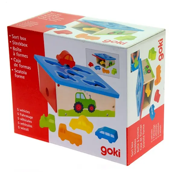 ხის ასაწყობი ფაზლი Goki Sort Box, vehicles 58668 , 2 image - Primestore.ge