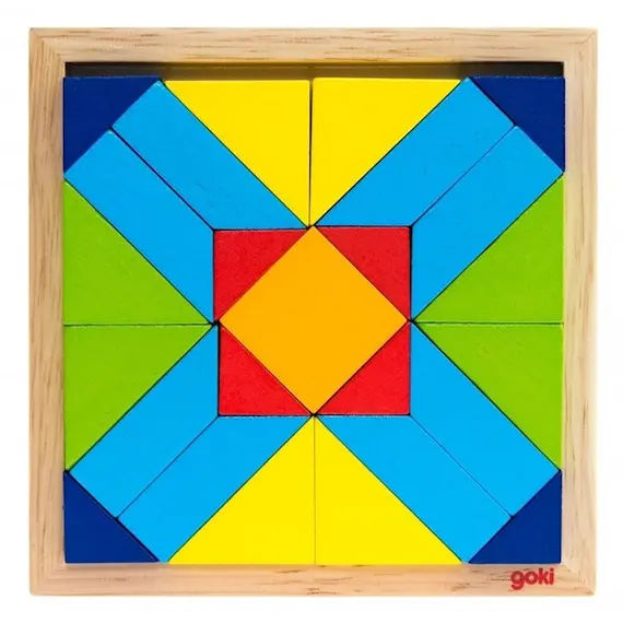 ასაწყობი ხის ფაზლი Goki The wooden puzzle The world of shapes - rectangle 57572-4  - Primestore.ge