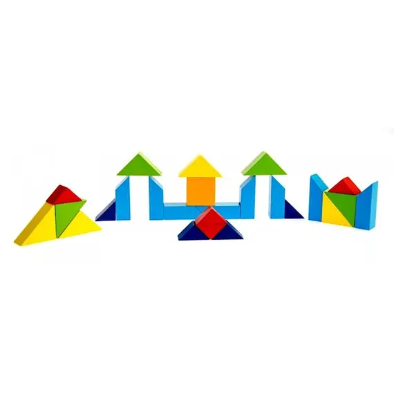 ასაწყობი ხის ფაზლი Goki The wooden puzzle The world of shapes - rectangle 57572-4 , 2 image - Primestore.ge