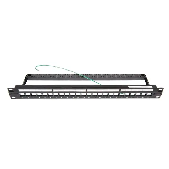 პატჩ პანელი Patch panel AMP open 24xRJ45 UTP/STP SL&TWIST plastic cable holder  - Primestore.ge
