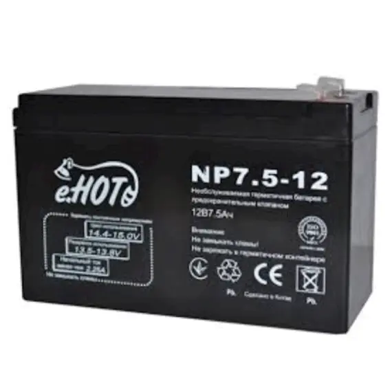 Uninterruptible power supply unit battery ENOT NP7.5-12 battery 12V 7.5 Ah
