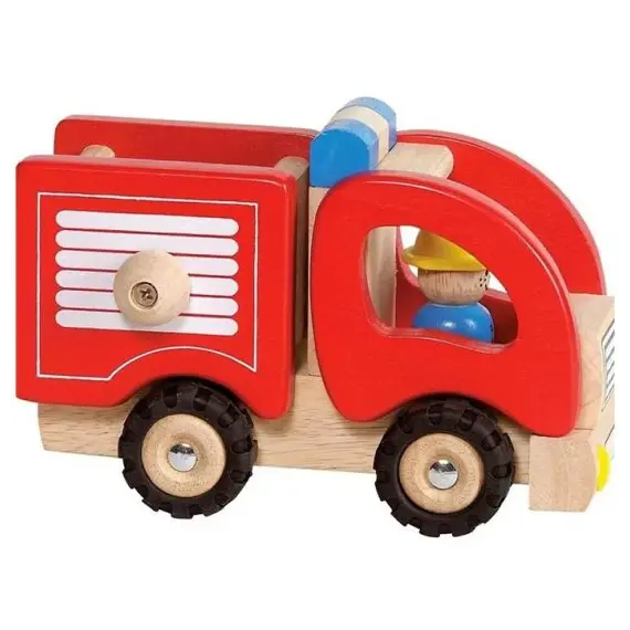 ხის სახანძრო მანქანა goki Machine wooden Fire (red) 55927G  - Primestore.ge