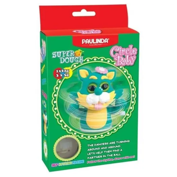 სუპერ PAULINDA Super Dough Circle Baby Crafting Tool, step-rotatind machine, eyes green , 2 image - Primestore.ge