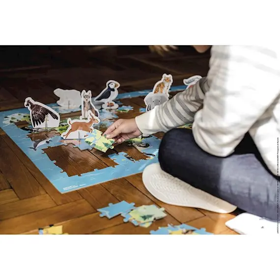 სათამაშო თავსატეხი Janod Educational Puzzle Endangered Animals , 2 image - Primestore.ge