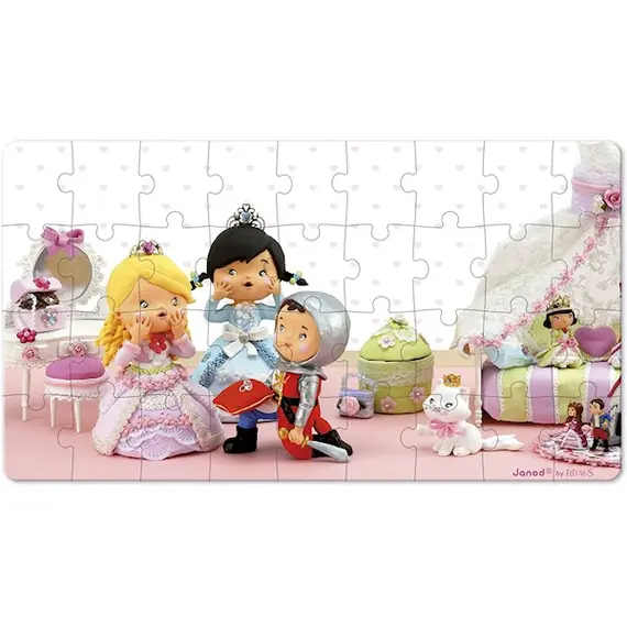 ასაწყობი ფაზლი Janod Set of 2 puzzles  Rose plays Princess J02770 , 2 image - Primestore.ge