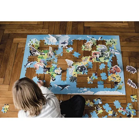 სათამაშო თავსატეხი Janod Educational Puzzle Endangered Animals , 5 image - Primestore.ge