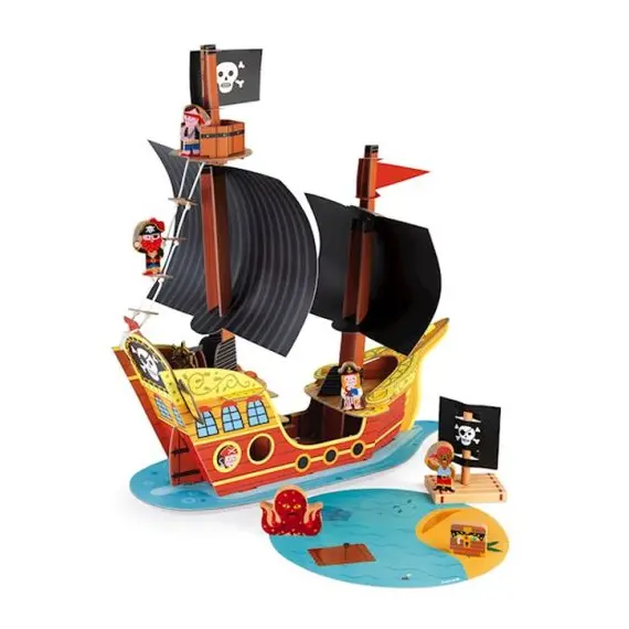 სათამაშო მეკობრეების გემი Janod Story Pirate Ship , 4 image - Primestore.ge