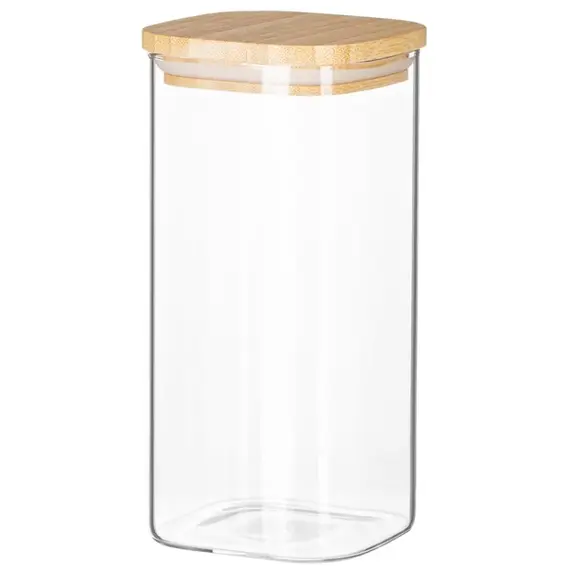 ქილა Ardesto Jar Fresh, 700 ml, square, glass, bamboo  - Primestore.ge
