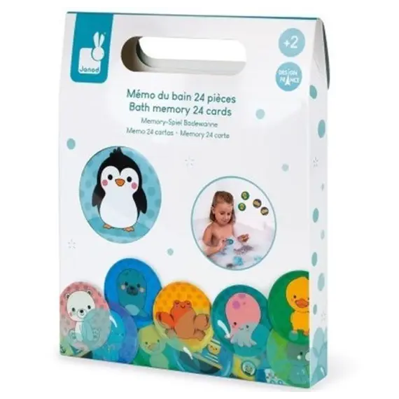 სათამაშო აბაზანისთვის Janod Bath memory 24 cards  - Primestore.ge
