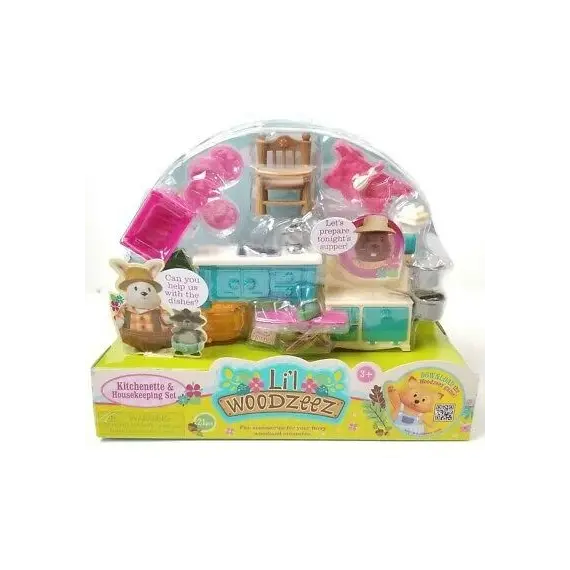 სათამაშო სამზარეულოს ნაკრები Li`l Woodzeez KITCHENETTE & HOUSEKEEPING SET 6125Z  - Primestore.ge
