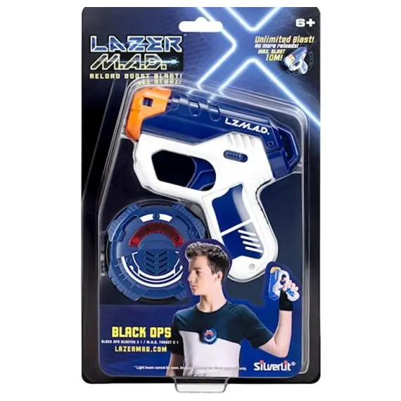 იარაღი და სამიზნე Silverlit Lazer M.A.D. Black Ops (Mini Blaster + Target)  - Primestore.ge