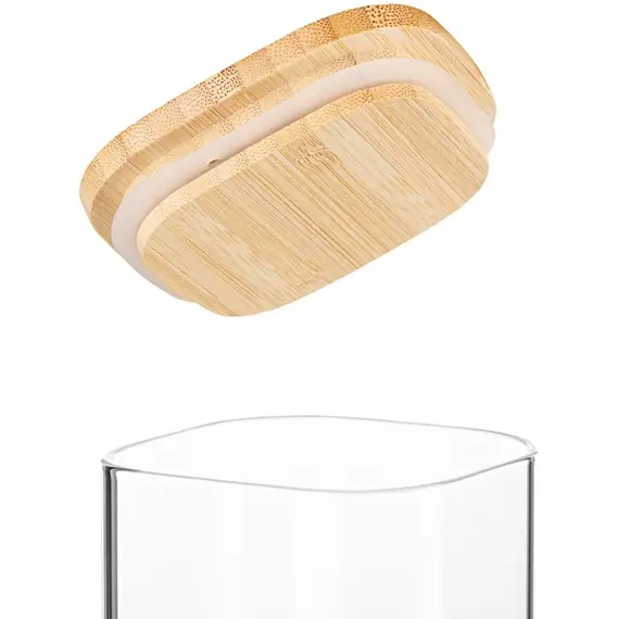 ქილა Ardesto Jar Fresh, 700 ml, square, glass, bamboo , 2 image - Primestore.ge