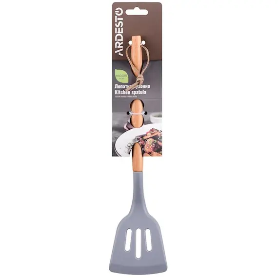 სილიკონის სპატულა Ardesto Kitchen spatula Midori, silicone, wood , 2 image - Primestore.ge