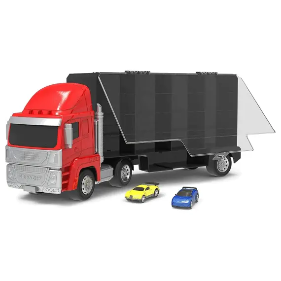 სატვირთო მანქანა DRIVEN Pull-Back Flat Face Cab Carrier Truck w/ 2 Cars WH1124Z  - Primestore.ge