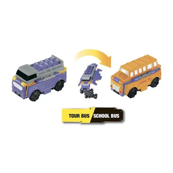 სათამაშო მანქანა TransRacers Tour Bus & School Bus , 2 image - Primestore.ge