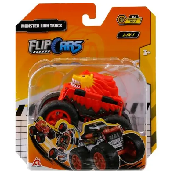 მანქანა Flip Cars 2-in-1 Flip Vehicle- Monster Lion Truck , 3 image - Primestore.ge