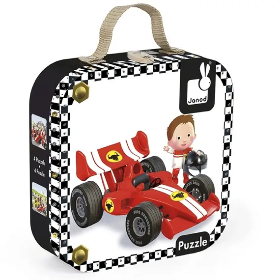 ფაზლი Janod Set of 4 puzzles Car Gabina Formula 1 J02884 , 2 image - Primestore.ge