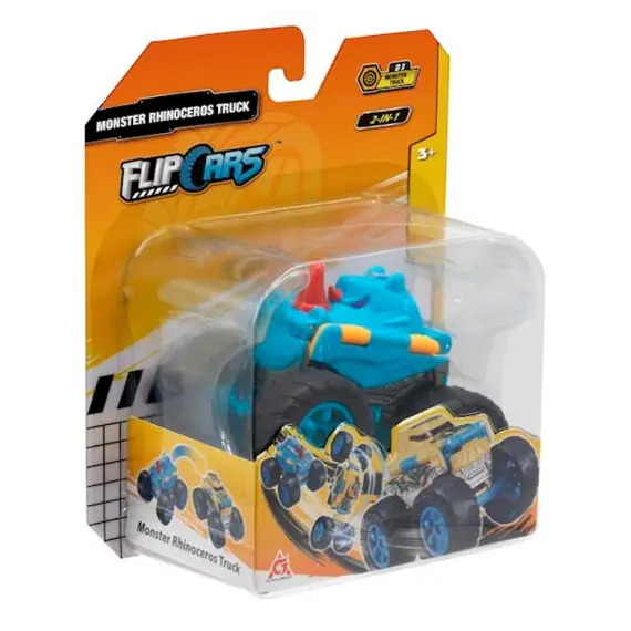 მანქანა Flip Cars 2-in-1 Flip Vehicle- Monster Rhinoceros Truck , 3 image - Primestore.ge