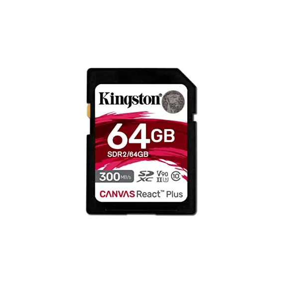 მეხსიერების ბარათი kingston Canvas React Plus SDR2/64GB  - Primestore.ge