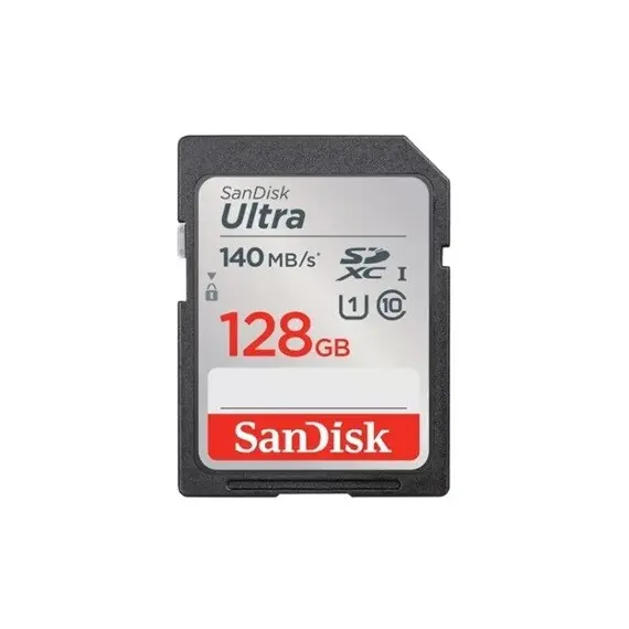 მეხსიერების ბარათი SanDisk 128GB Ultra SD/HC UHS-I Card 140MB/S Class 10 SDSDUNB-128G-GN6IN  - Primestore.ge