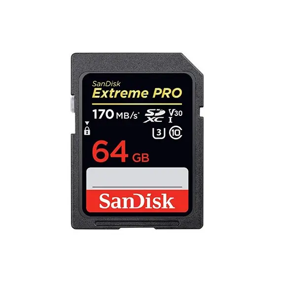 მეხსიერების ბარათი SanDisk 64GB Extreme PRO SD/XC UHS-I Card 200MB/S V30/4K Class 10 SDSDXXU-064G-GN4IN  - Primestore.ge