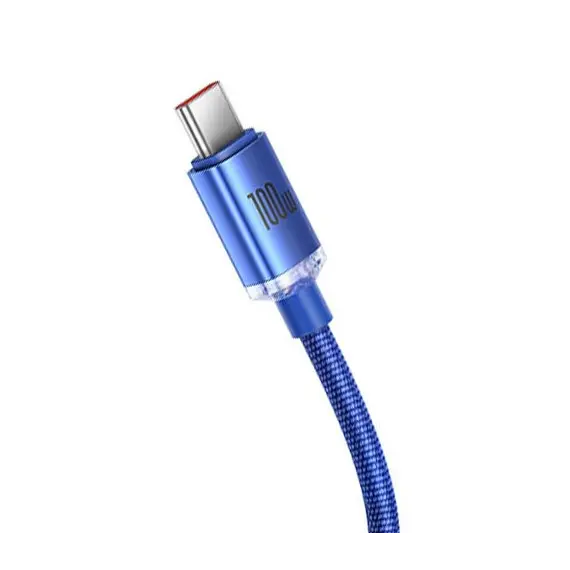 კაბელი Baseus Crystal Shine Series Fast Charging Data Cable USB to Type-C 100W 1.2m CAJY000403  - Primestore.ge