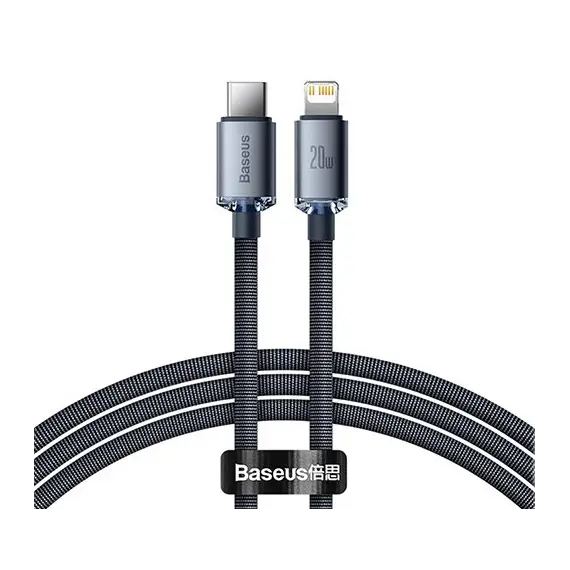 კაბელი Baseus Crystal Shine Series Fast Charging Data Cable Type-C to Lightning 1.2m CAJY000201  - Primestore.ge